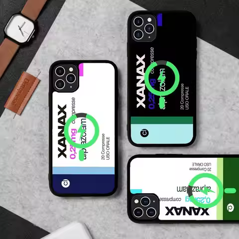 C-Chill P-Pill XANAX Plating Magnetic Wireless Phone Case For IPhone 17 16 15 14 13 12 11 Pro Max Pl