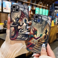 Buddha and the fierce devil glass case iphone 16 Pro max 15 14 13 12 11 x xs xr 8 7 6 pro max plus m
