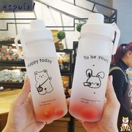 ESPOIR 500ml Frosted Water Bottle Outdoor Travel Girl Drinking Bottle