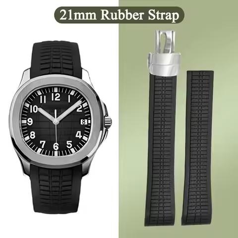 21mm rubber watch strap For Patek Philippe 5164A 5167A 5168A watchband Curved End Soft Men Bracelet 