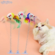 cc Spring Cat Toy Cat Teaser Wand Mouse Cat Interactive Toy Cat Feather Wand