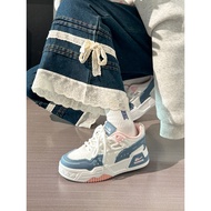 Pull Back Thick-Soled Mesh Breathable Sneakers - Dopamine White | Spring Summer