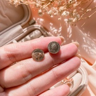 375k 375 Gold Dollar Coin Studs Real Gold Shop Indian Earrings UBS