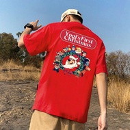 Korea Cotton 1 Short Sleeve T-Shirt Oversize SLNDX1349 Men Women Striped Letter Cartoon Loose Summer