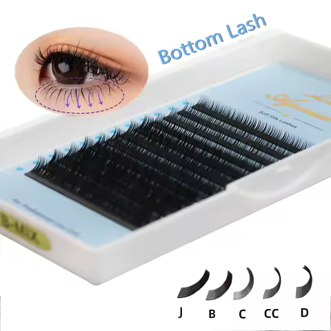 AGUUD Cashmere Lower Lashes False Eyelashes J, B Curl 0.03-0.20mm Mixed 5-7mm Natural & Soft for Pro