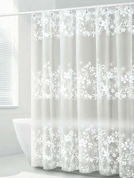 1入組花卉圖案淋浴現代PEVA防水浴簾適用於浴室