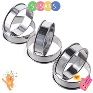 SUSANS 6 pcs English Muffin Ring Set, Silvery Stainless Steel Multipurpose Stainless Steel Ring Set,