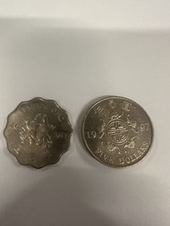 香港硬幣 1997年 五元及二元