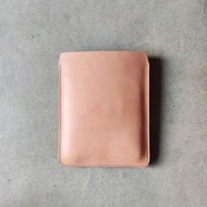 全苯染皮革 iPad 保護套 昭南頭層牛革 淺棕色 / 原色 平板電腦 Apple Pencil 亦可收納