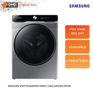 Samsung WD17T6300GPSP Front Load Washer Dryer with AI Ecobubble™, 17KG Wash & 10KG Dry