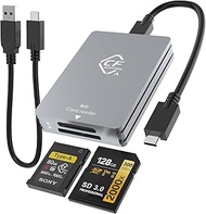 CFexpress Type A & SD Two-Slot Card Reader, CFexpress Reader Type A Adapter Memory Card Reader with 