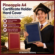 Pineapple A4 Certificate Holder Hard Cover Folder Sijil Graduation Award 230x320mm Navy Maroon Cert