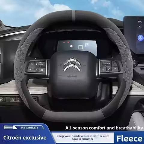 Suede Leather Car Steering Wheel Cover for Citroen C4X C5X C5 Aircross e-Berlingo C4 2021 2022 2023 