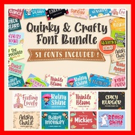 Fonts Style Quirky & Crafty Font Bundle