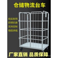 Trolley Logistics Hand Push Turnover Storage Cage Mobile Trolley Cart Iron Frame Carrier Logistics E