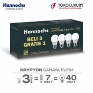 Hannochs Krypton 3W Cool Daylight LED Lamp | Multipack Buy 3 Get 1 Free | Super Savings Package 4 Pa
