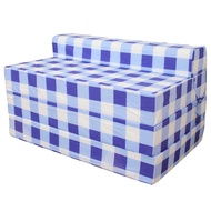 [特價]【頂堅】四折式沙發床/沙發椅-坐高40床長200/公分(藍白方格)藍白方格