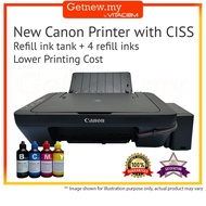 New &amp; Upgraded Canon E410 E470 with WIFI PLUS CISS Tank Refill Ink System | Print Direct From Smartphone or PC