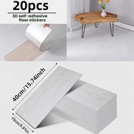 20pcs/Set 40cmx15cm Classic Wood Grain Peel & Stick Floor Tiles Floor Stickers - Wall Stickers, Floo
