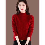 sweater woman Half-turtleneck padded interior cashmere sweater