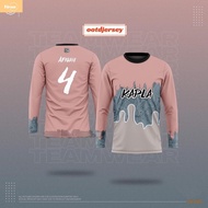 YR Jersey Viral Tiktok Ootd Free Custom Name and Number Unisex Long Sleeve T-shirt Sublimation Baju Jersey Murah Lelaki Perempuan Lengan Panjang T-shirt Plus Size Loose Casual Top