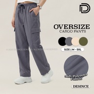 🇲🇾 DESINCE Unisex Oversize Cargo Pants Straight Loose Cut Long Pants Multi Pocket Trousers Seluar Pa