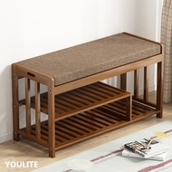 YOULITE Bamboo Shoe Rack Shoe Changing Stool Shoe Rack Home Door Dormitory Storage Artifact Room