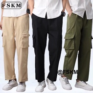 M-5XL Vintage Casual Plus Size Kargo Cargo Pants Men Khakis Baggy Sport Loose Straight Cut Overalls 