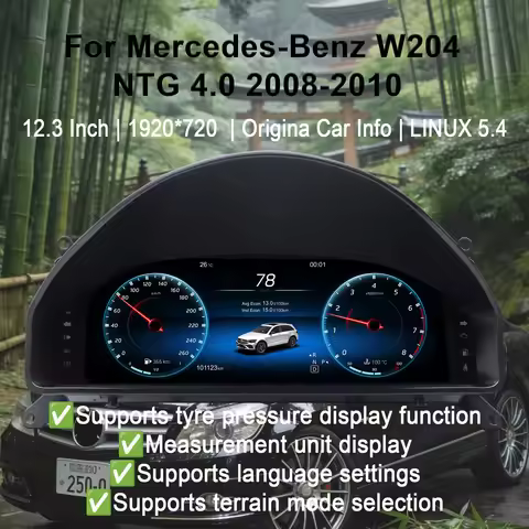 Digital Instrument Cluster For For Mercedes-Benz W204 NTG 4.0 2008-2010 Speedometer,Dashboard,12.3''