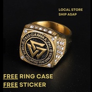 ♞,♘,♙Tau Gamma Phi Stainless Steel Ring TGP Triskelion Sigma