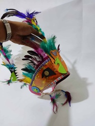 topi Indian topi papua aksesoris kepala bulu ayam wanita