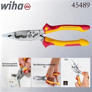 Wiha | Wiha 45489 คีมช่างไฟฟ้าอเนกประสงค์ 8-in-1 VDE 1000V คีมปากแหลมหุ้มฉนวน คีมปอกสายไฟ คีมย้ำ คีม