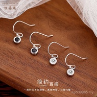 Korean Style All-Match Female Niche Commuter S999 Cool Style Single Diamond Smart Earrings Earrings 