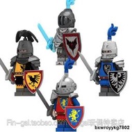 兼容樂高中古士兵中世紀城堡烏鴉紅獅黑鷹騎士積木人仔N805玩具