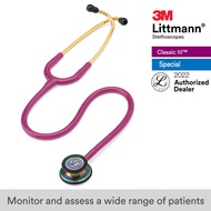 3M Littmann Classic III Stethoscope 27 inch #5806 (Raspberry Tube Rainbow-Finish Chestpiece Stainles