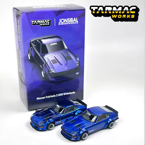 TW 1:64 Tarmac Works Nissan Fairlady Z S30 Widebody Blue Alloy Car Model Chase