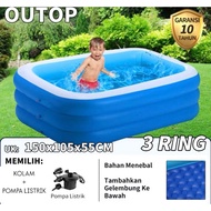 Jumbo Blue Children's Swimming Pool 3 Rings Large Inflatable Family Swimming Pool Family Inflatable 
