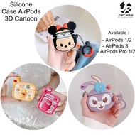 Cute Silicone Case AirPods PRO 1 2 Gen 1 2 3 3D Stella Lou Kuromi Motif Starbucks Disney Super Hero Iron Man Cool Character Kaws Cartoon Silicone Earpods Inpods Earphone Softcase Pouch Cover Cover Cover