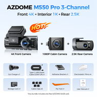 AZDOME M550 Pro 3-Channel Dash Cam 4K+1K+2.5K Car Camera Voice Control Built-in 5.8Ghz WiFi GPS ADAS
