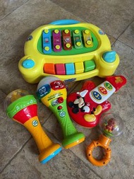 Leap frog Disney Peppa Pig 麵包超人BB音樂 拼圖 智力玩具 結他 木片琴 搖鈴 沙槌