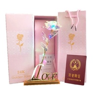 520 Gift Mother's Day 520男友的礼物老婆礼物女神金箔玫瑰花礼物闺蜜玫瑰花女朋友  5/13