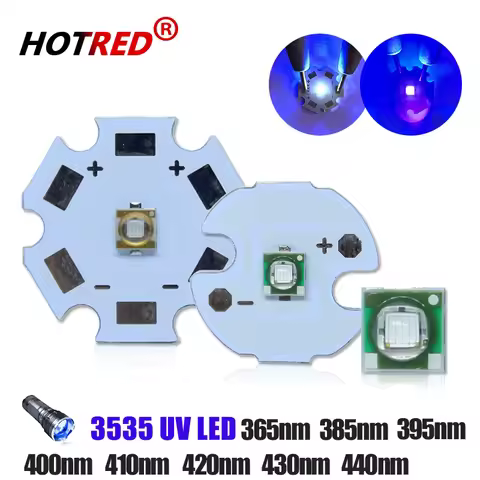 UV LED 1W 3W XPE 3535 High Power Chip Light Beads Ultra Violet Purple Diode 365nm 370nm 385nm 395nm 