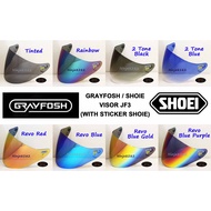 Visor JF3 (With Sticker Shoie Left / Right) JF3 JSTREAM J STREAM JFORCE JACK G528 Helmet SHOIE GRAYF