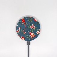 【香港製造】古典花與鳥10W手機無線充電板 Wireless Charger 002