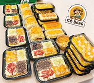 50 hộp HT203 1 ngăn hoặc HT205 2 ngăn nhựa chữ nhât đáy đen