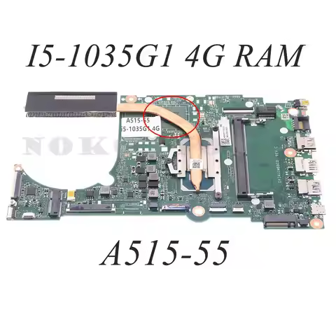 For ACER Aspire 5 A515-55 PC Motherboard I5-1035G1 CPU+4G RAM DDR4 With Heatsink NBHSP11002 NB.HSP11