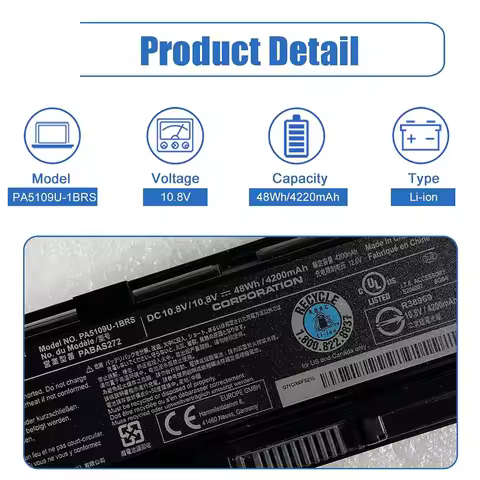 PA5109U-1BRS Laptop Battery for Toshiba Satellite C40 C45 C50 C50T C55 C55D C70 C70-A C75 C75D C75T 