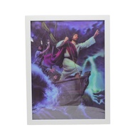 G to G Catholic Christian 3D Holy Image Framed Wall Picture - Jesus calming storm