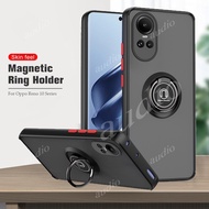 For Oppo Reno 10 Pro 5G 10Pro 2023 Case Metal Ring Magnetic Holder Armor Phone Casing for Oppo Reno10 Pro Reno10Pro 5G Stand Back Cover