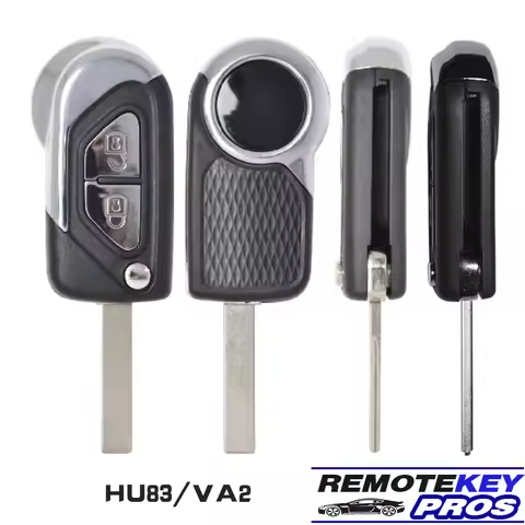 DIYKEY for Citroen C3 DS3 for Puegeot Replacement High Quality Folding Remote Key Shell Case 2 Butto